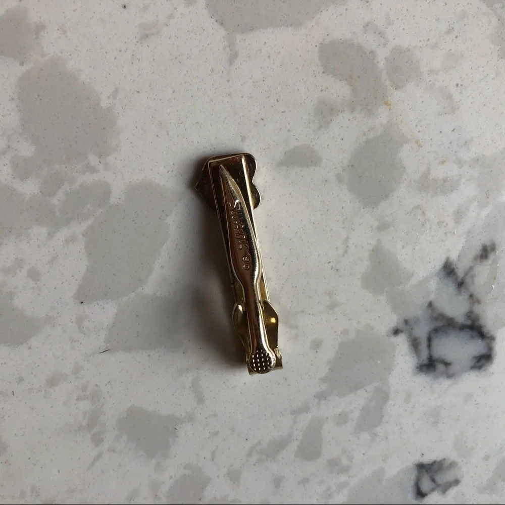 Vintage 1980s Gold Swank limited edition gold soccer tie clip money clip